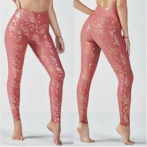 Fabletics Define PowerHold High Waisted‎ Leggings Terracotta Winding Vine Small